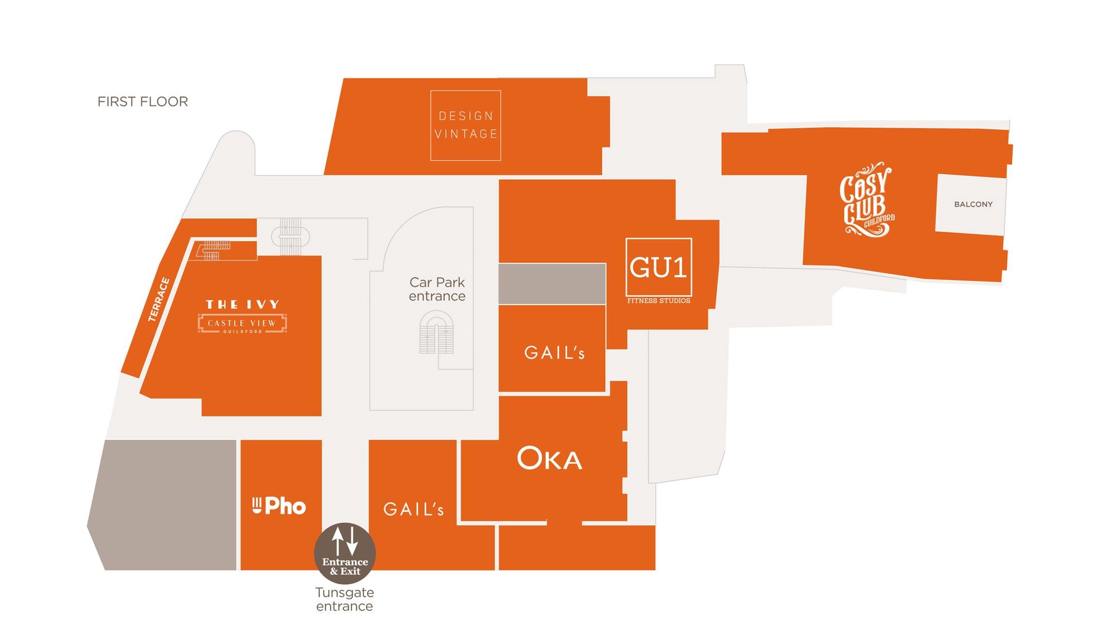 Guildford Shopping Centre Map Tunsgate Quarter - Map